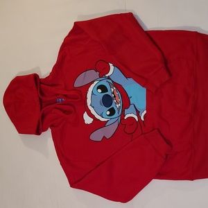 Disney Stitch Christmas Hoodie Sweatshirt Juniors Sz Large (11-13)